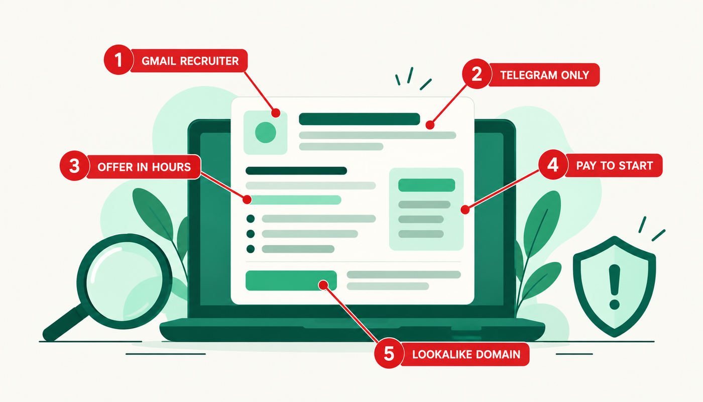 Common red flags on a fake job posting