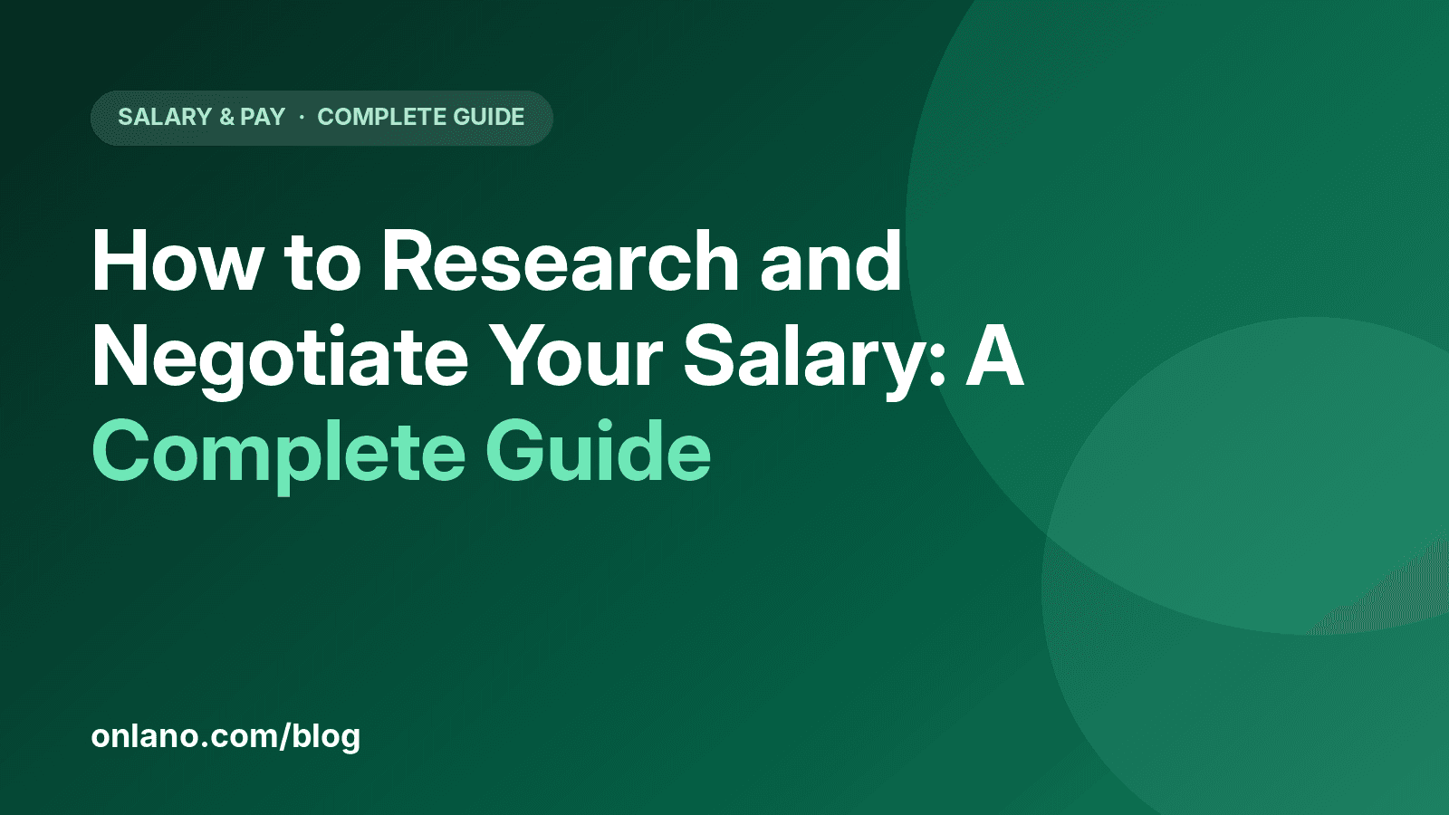 Onlano cover for How to Research and Negotiate Your Salary: A Complete Guide