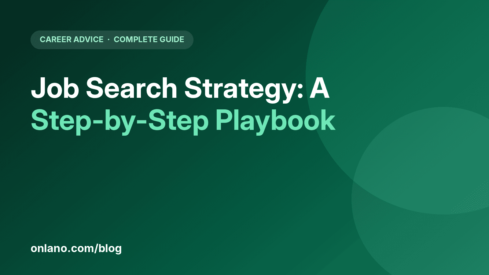Onlano cover for Job Search Strategy: A Step-by-Step Playbook