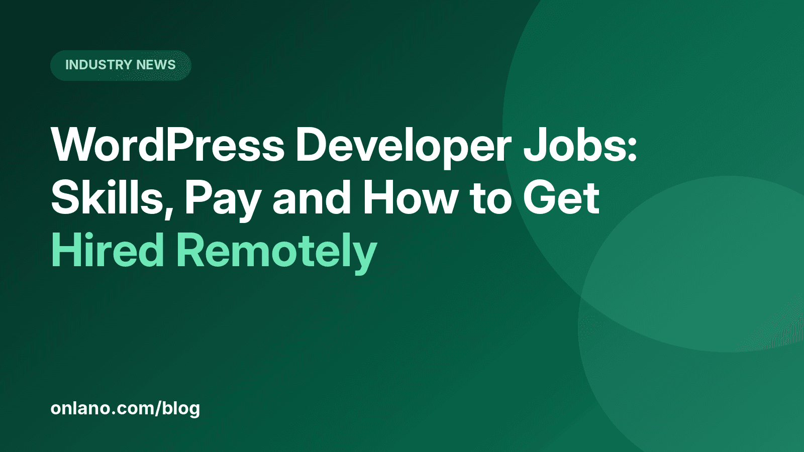 Onlano cover image for WordPress Developer Jobs: Skills, Pay and How to Get Hired Remotely